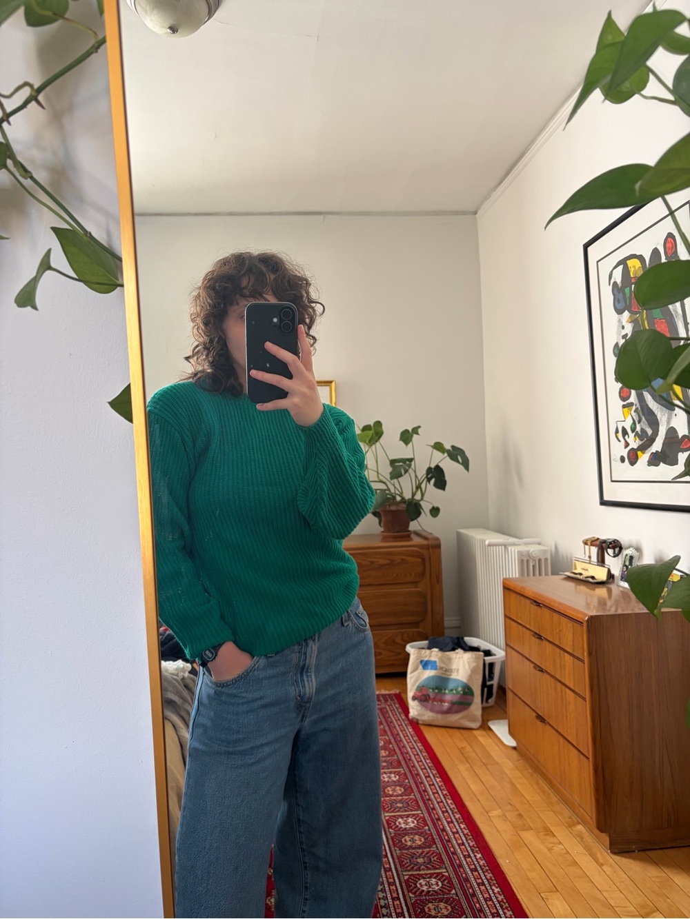 Le Tigre Vintage Kelly Green Ribbed Crewneck Sweater